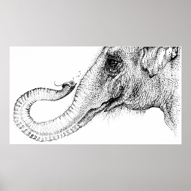 Ein Elefant ist zu 100% von Inkspot Poster (Vorne)