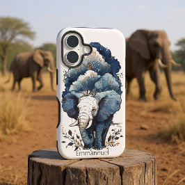 Ein Elefant läuft unter den Bäumen iPhone 16 Hülle