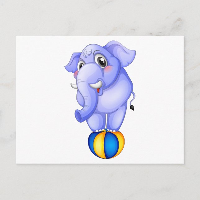 Ein Elefant über der Kugel Postkarte (Vorderseite)
