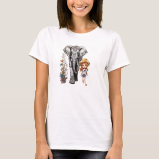 Ein Elefant und ein Mädchen mit einer Tätowierung  T-Shirt