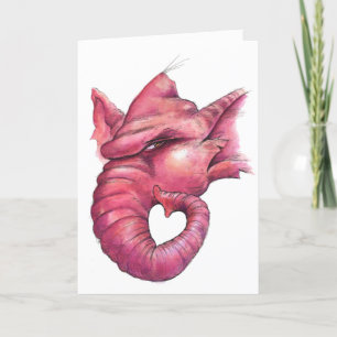 Ein Elefant vergisst nie den Valentinstag! Karte