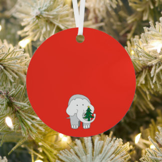 Ein Elefant Weihnachten Individueller Christbaumsc Ornament Aus Metall