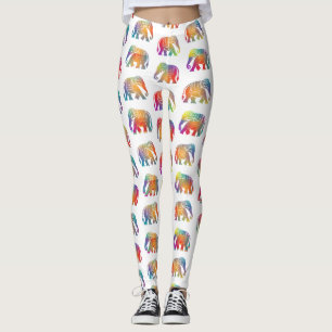 Ein Elefantendesign im Retrostil Leggings