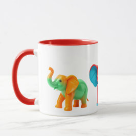 Ein Elefantenfestival, superniedlich gefärbt. Tasse