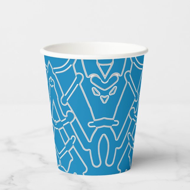 Ein elegantes blaues Papier-Cup-Design Pappbecher (Vorderseite)