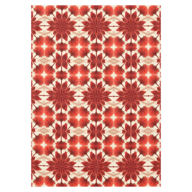 Ein elegantes Blumenmuster in Rot Tischdecke (Vorderseite)