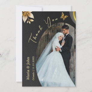 Ein elegantes Foto für benutzerdefinierte Hochzeit Dankeskarte