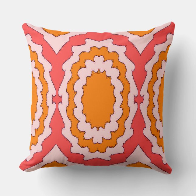 Ein elegantes klassisches, vielfarbiges Stoffdesig Kissen (Vorderseite)