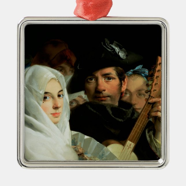 Ein elegantes Paar von Madrid, c.1770 Silbernes Ornament (Vorne)