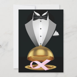 Ein elegantes, rosafarbenes Krebsereignis Einladung