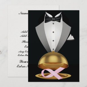 Ein elegantes, rosafarbenes Krebsereignis Einladung