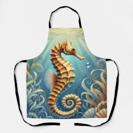 Ein elegantes Seepferd, das unter Wasser schwimmt Schürze