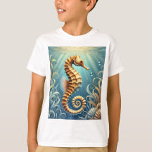 Ein elegantes Seepferd, das unter Wasser schwimmt