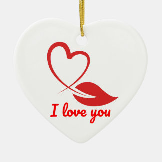 Ein elegantes weißes Herz symbolisiert Liebe und H Keramik Ornament