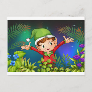 Ein Elf im Garten Postkarte