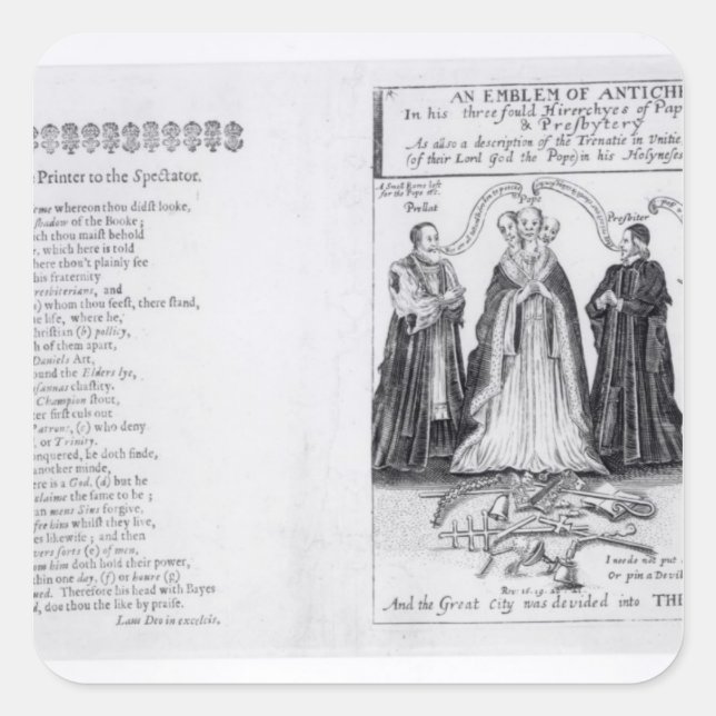 Ein Emblem des Antichrist Quadratischer Aufkleber (Vorderseite)