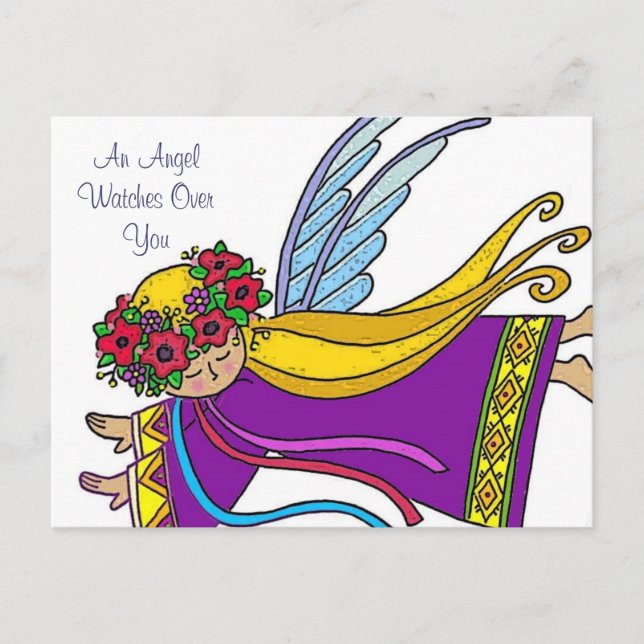 Ein Engel beobachtet dich Postkarte (Vorderseite)