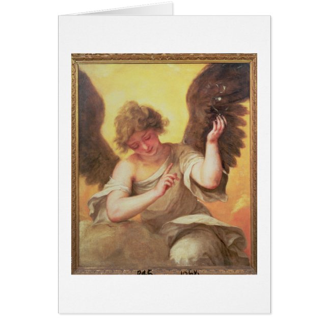 Ein Engel, der eine Glasflasche hält (Vorne)