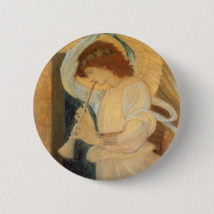 Ein Engel, der Flageolet von Burne Jones spielt Button
