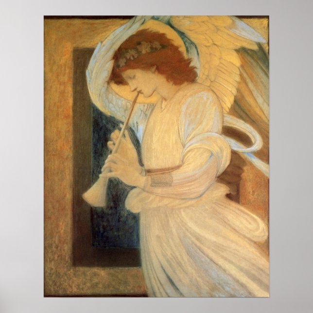 Ein Engel, der Flageolet von Burne Jones spielt Poster (Vorne)