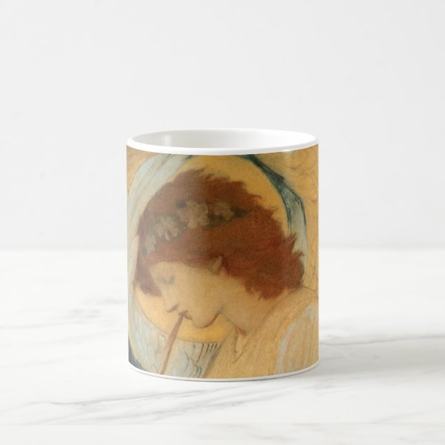 Ein Engel, der Flageolet von Burne Jones spielt Tasse (Mittel)