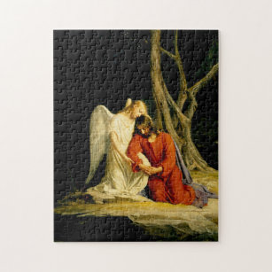 Ein Engel, der Jesus von Carl Bloch tröstet Puzzle