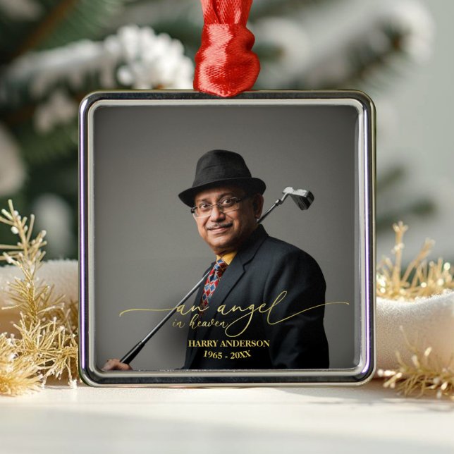 Ein Engel im Himmel | Foto zur Erinnerung an Gold  Ornament Aus Metall (Von Creator hochgeladen)