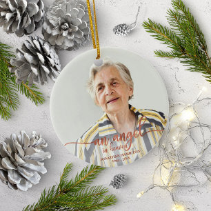 Ein Engel im Himmel personalisiertes Foto-Memorial Keramik Ornament