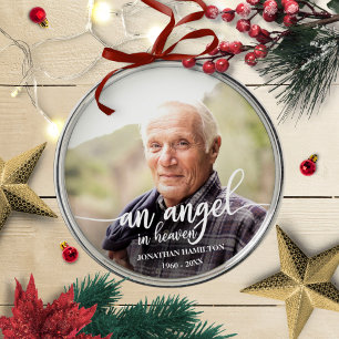 Ein Engel im Himmel Personalisiertes Foto-Memorial Ornament Aus Metall