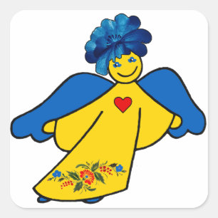 Ein Engel mit offenem Herzen Quadratischer Aufkleber