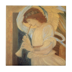 Ein Engel spielt ein Flageolett von Burne Jones Fliese