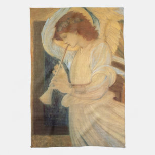Ein Engel spielt ein Flageolett von Burne Jones Geschirrtuch