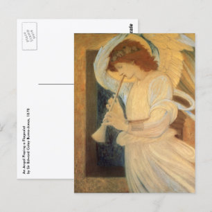 Ein Engel spielt ein Flageolett von Burne Jones Postkarte