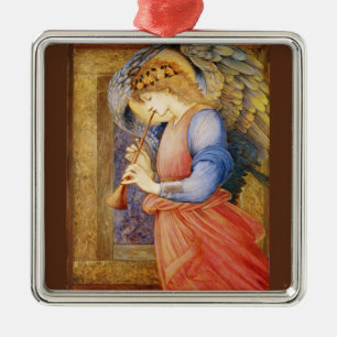 Ein Engel spielt eine Flageolett Silbernes Ornament