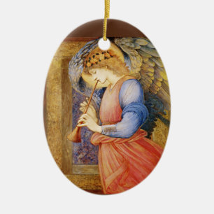 Ein Engel spielt Flageolet Keramikornament