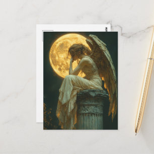 Ein Engel und der Mond Postkarte