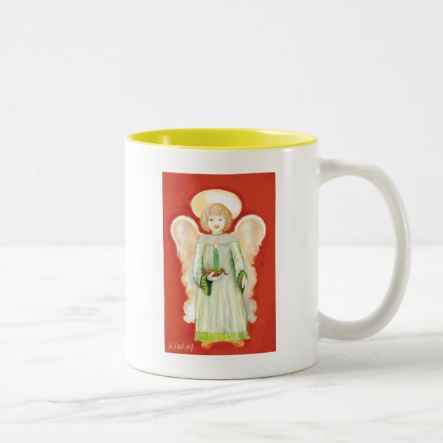 Ein Engel Zweifarbige Tasse (Rechts)