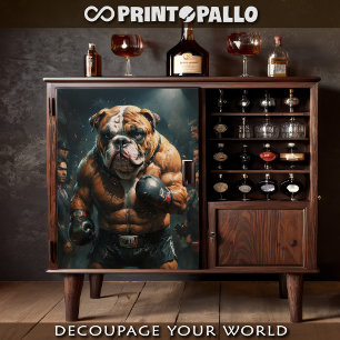 Ein englischer Bulldogge Boxeur  Seidenpapier