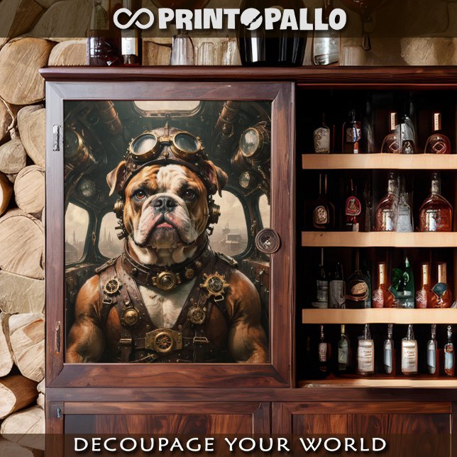 Ein englisches Bulldog-Steampunk-Aviator Tissue Pa Seidenpapier (Von Creator hochgeladen)