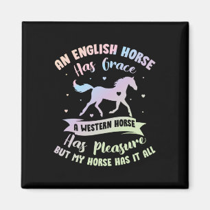 Ein englisches Pferd hat einen Western gegraben - Magnet