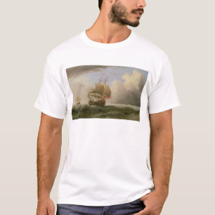 Ein englisches Schiff Nah-geschleppt in einen T-Shirt