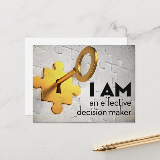"Ein Entscheidungsträger" Motivation Affirmation Postkarte (Vorderseite/Rückseite Beispiel)