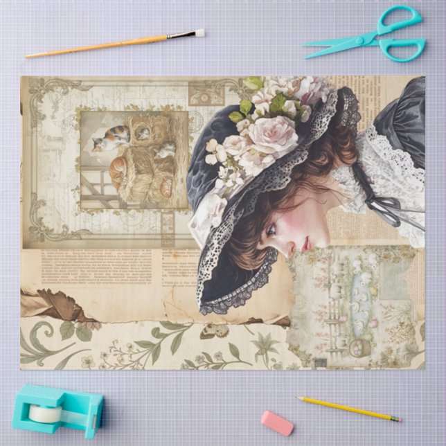 Ein Ephemera Oster-Serie-Design #14 Seidenpapier (Basteln)