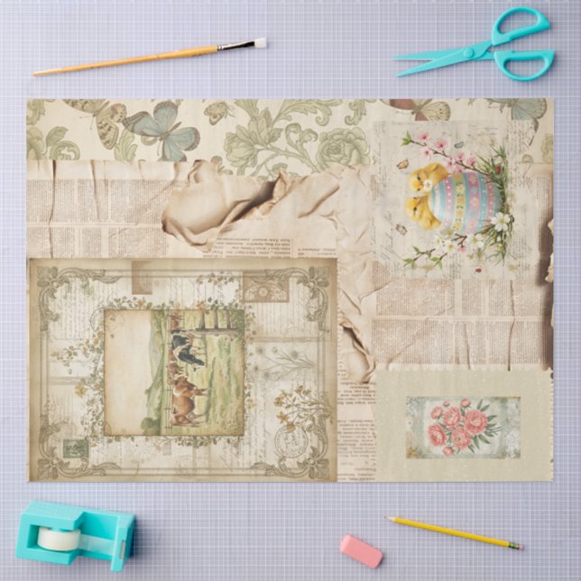 Ein Ephemera Oster-Serie-Design #3 Seidenpapier (Basteln)