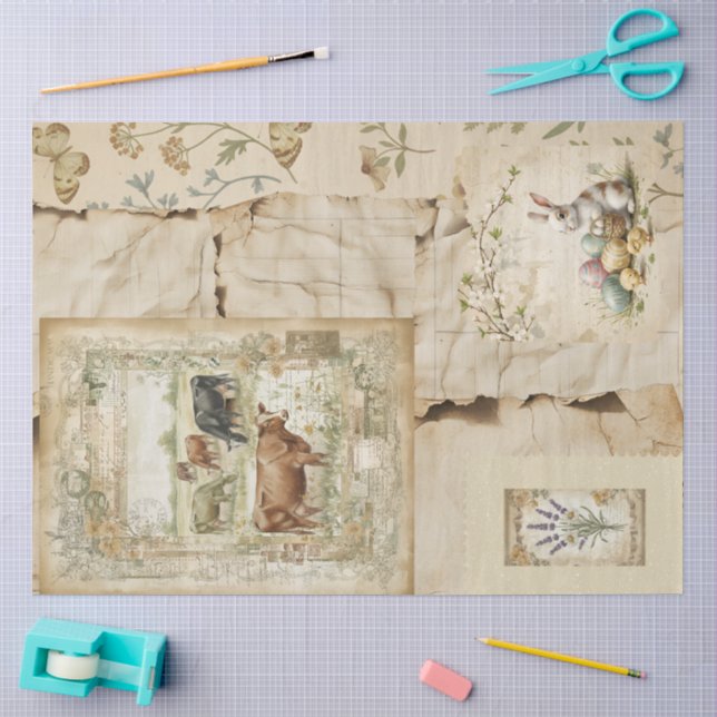 Ein Ephemera Oster-Serie-Design #5 Seidenpapier (Basteln)