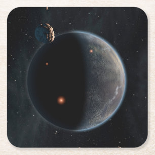 Ein erdähnlicher Planet, reich an Kohlenstoff und  Rechteckiger Pappuntersetzer