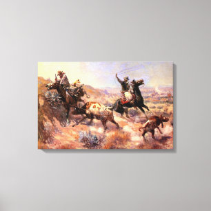 Ein ernstes Dilemma von Charles M. Russell Leinwanddruck