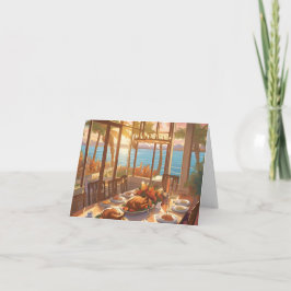 Ein Erntedank in tropischer Umgebung Dankeskarte