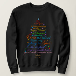 Ein Erretter ist Geboren Luke 2-11 Weihnachtsbaum Sweatshirt