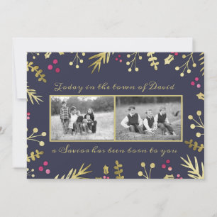 Ein Erretter war Geborenes religiöses Foto Feiertagskarte